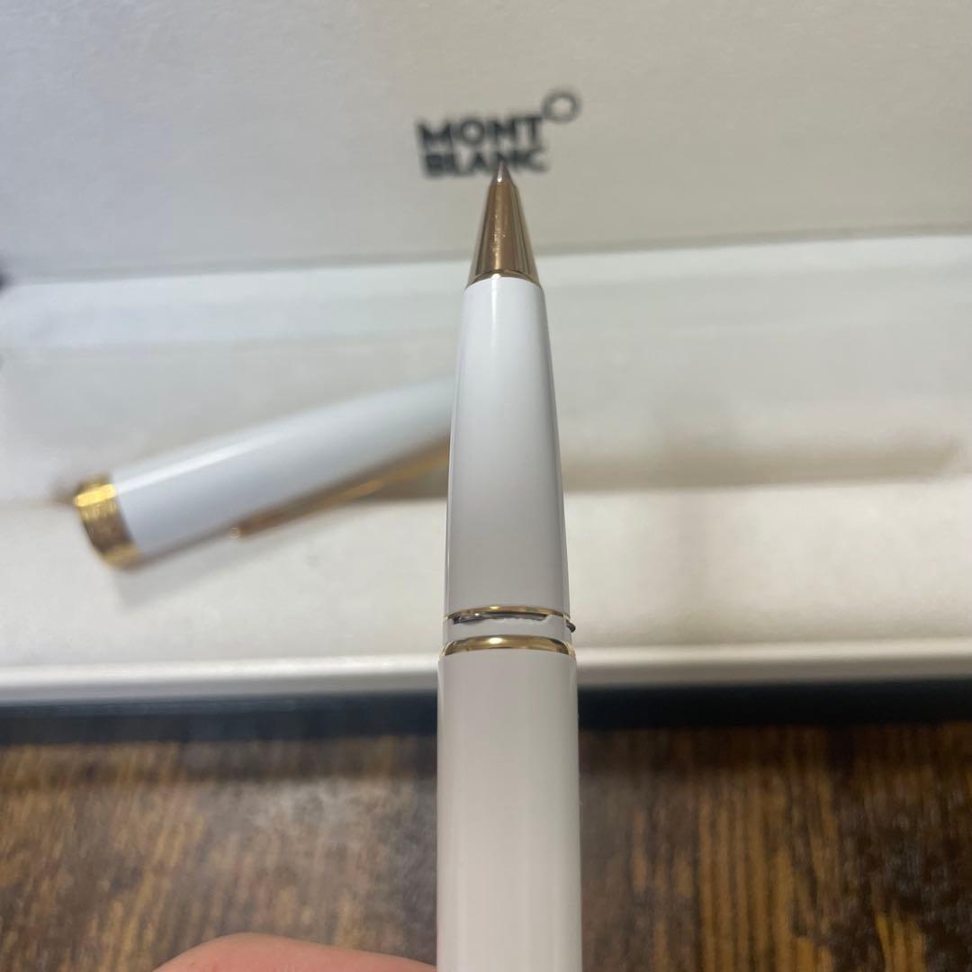 ☆即筆記可☆モンブラン PIX　ローラーボール　キャップ式　ホワイト　水性