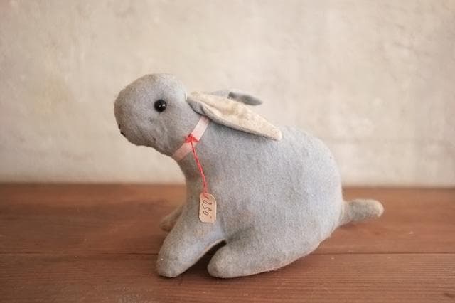 フランス 青いうさぎさんと薔薇色のリボンb ドール テディベア アンティーク