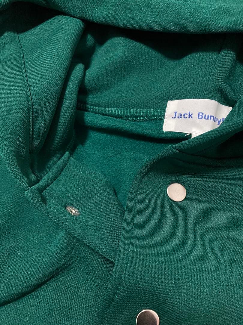 新品 パーリーゲイツ ジャックバニー ソフトタッチ 裏起毛パーカー(4)M/緑