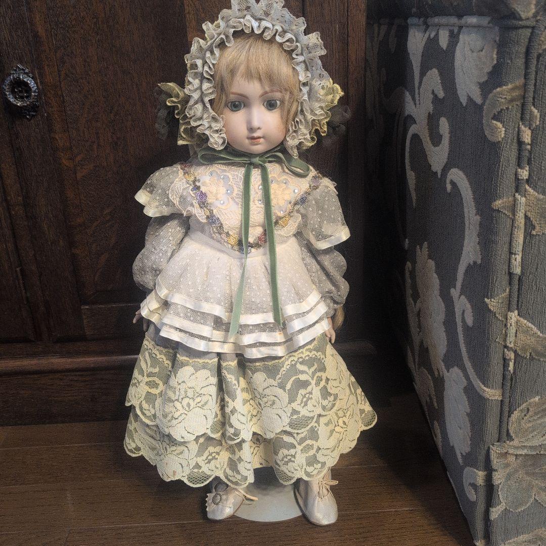 IMSCO イムスコ ビスクドール 55cm アンティーク調 スタンド付　人毛