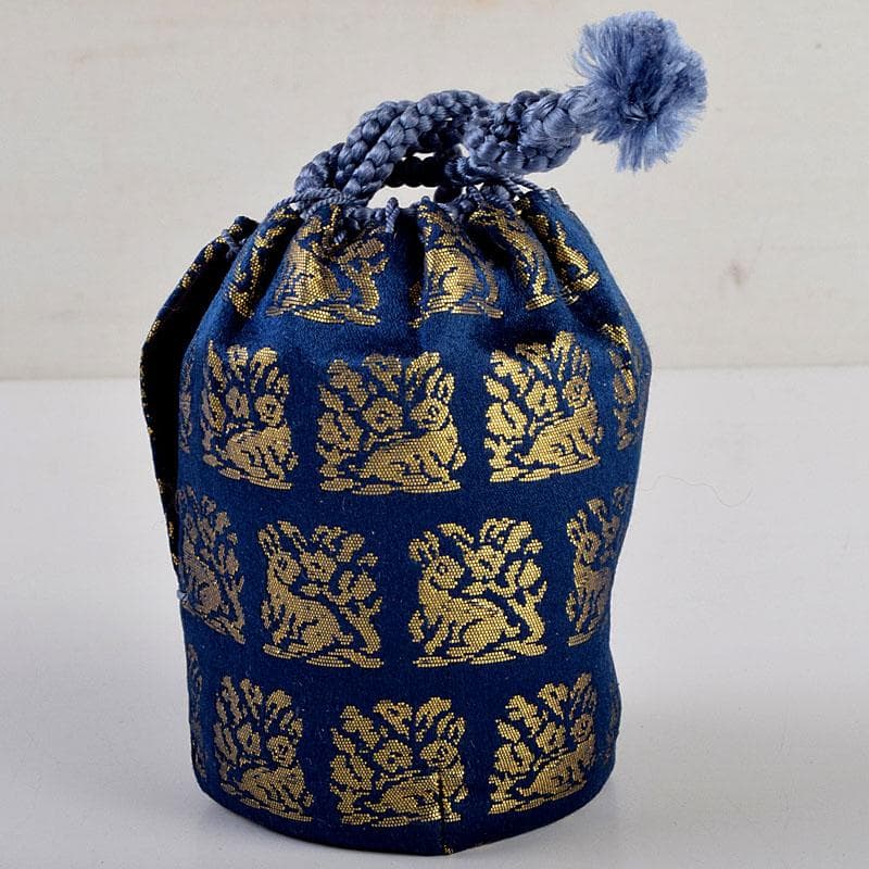 茶道具　唐津焼　四代　中野陶痴造　焼締茶入　仕覆付　共箱　V　8892