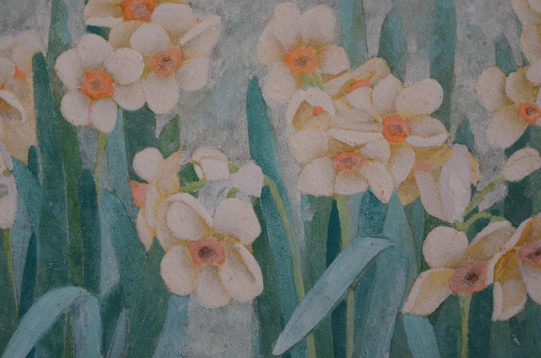 【「水仙」 岩絵の具 日本画 額入り】東山魁夷の流派