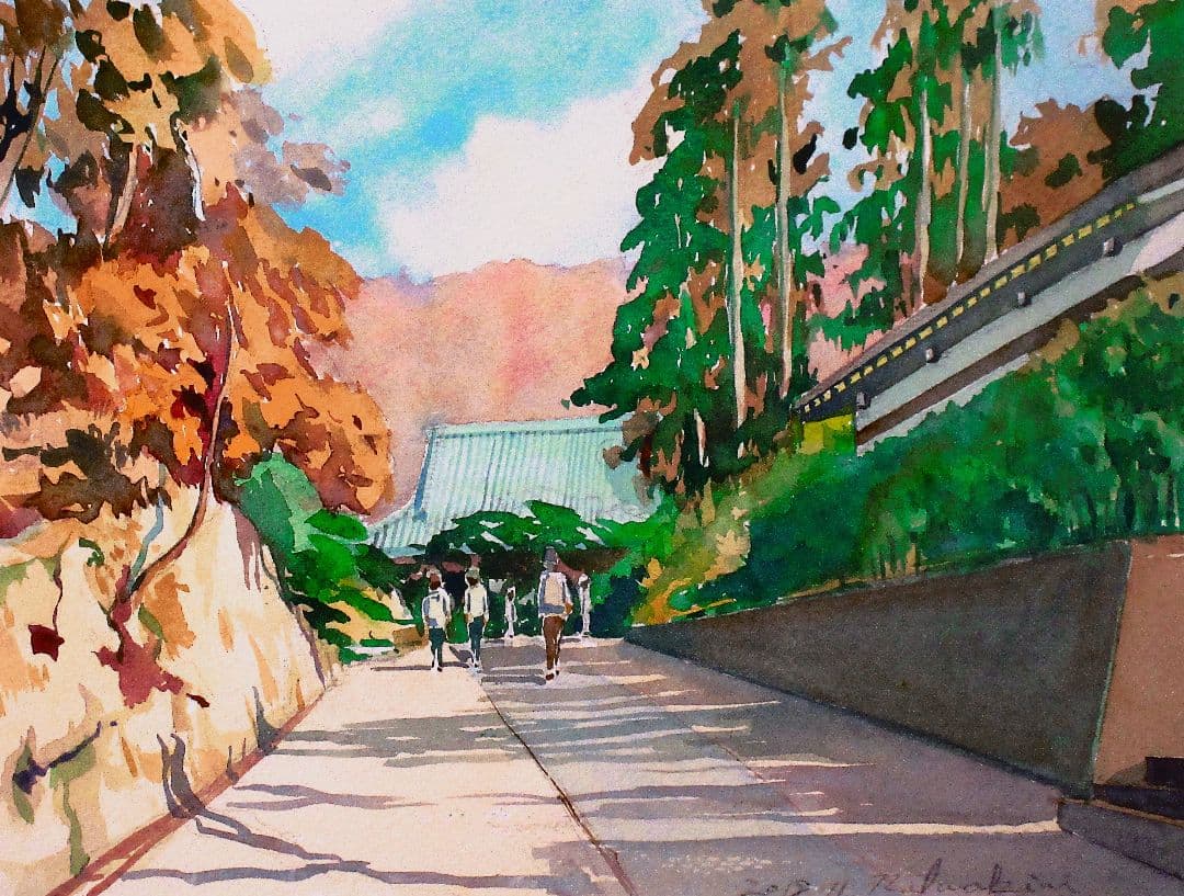 水彩画「鎌倉円覚寺」