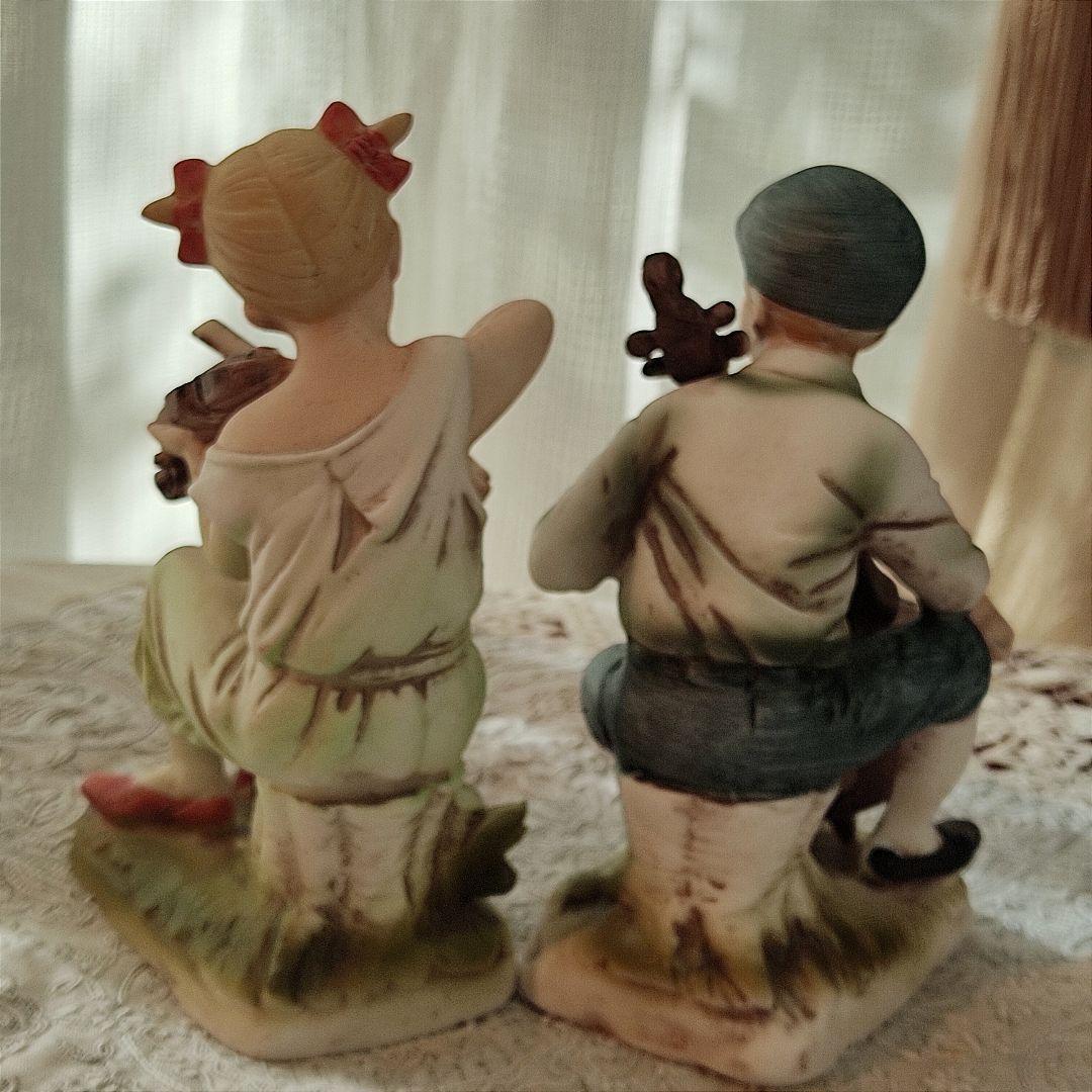 陶器　ビスクドール　バイオリン　チェロ　アンティーク　ヴィンテージ　フィギリン