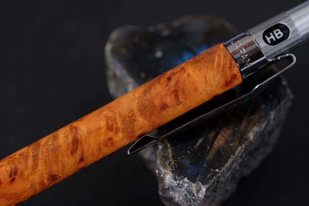 PG5木軸カスタムシャープペンシル0056 花梨瘤　高村杢工房