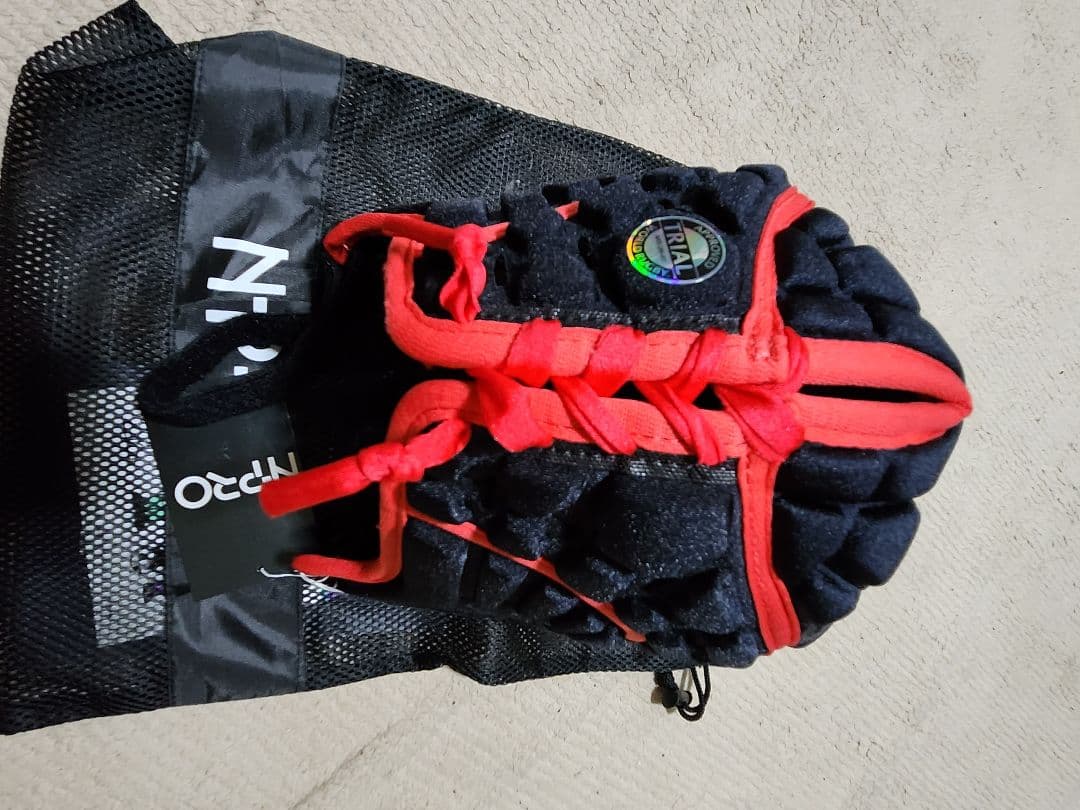 N-PRO 新品ヘッドギア　ヘッドキャップ 黒✕赤SizeM 新品未使用