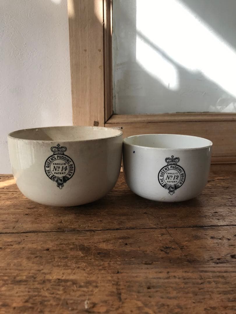 激レア　ふた付　陶器　プディングボウル　2個セット