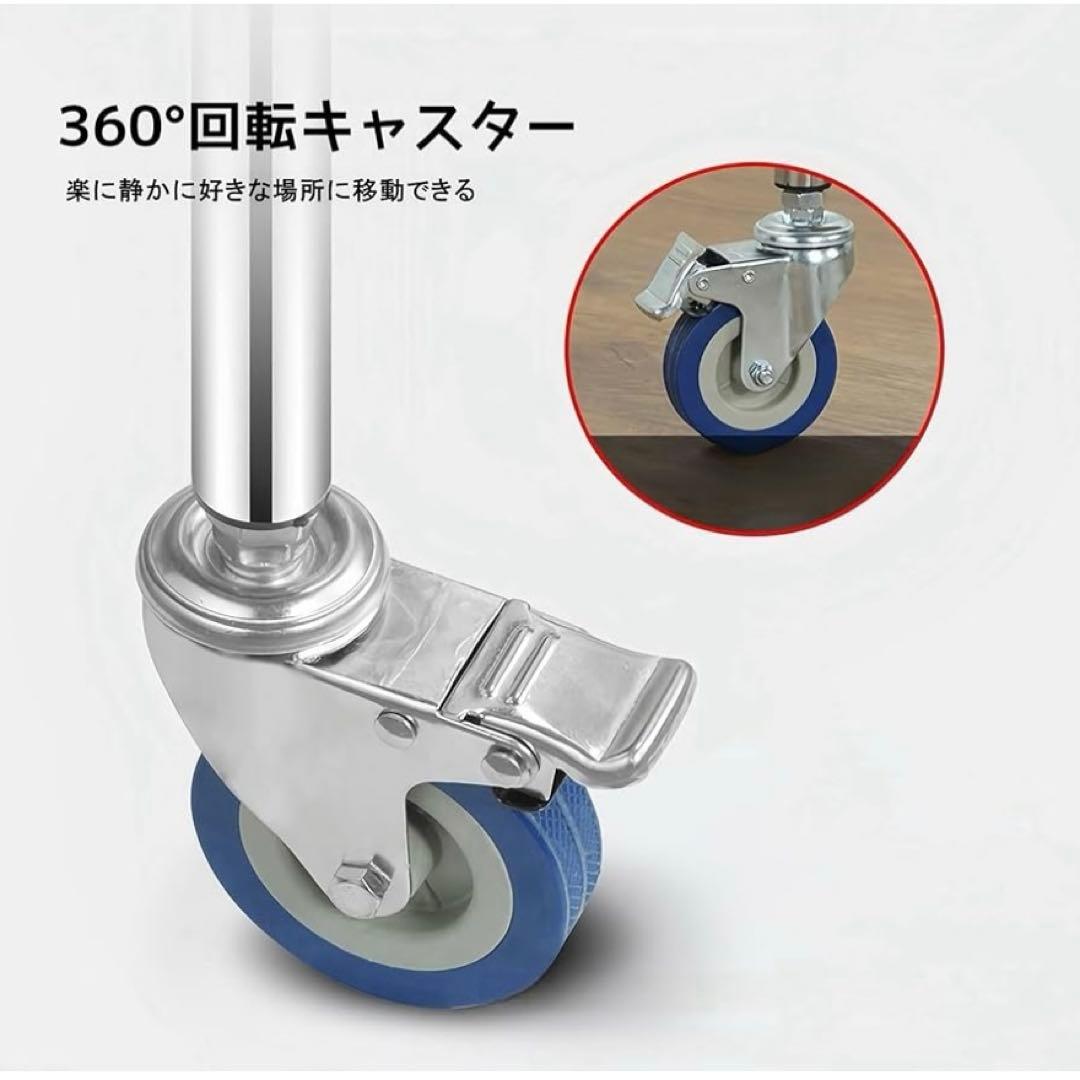 サービスワゴン キッチンワゴン ステンレス キャスター付き ストッパー付 3段