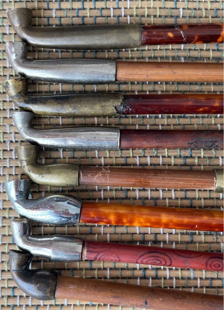 アンティーク キセル 8本セット 煙管 竹製 木製 金属製 レトロ 古道具 骨董