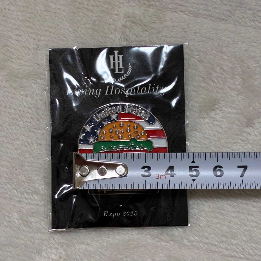 万博 Living Hospitalit ピンバッジ アメリカ館 ハンバーガー
