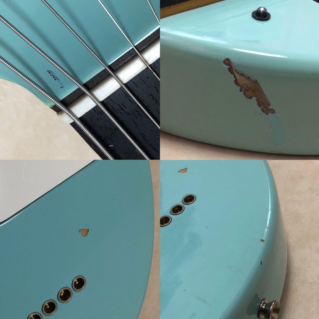 【美品】ZO-3 ライトブルー アンプ内蔵ミニギタ ヘッドフォン端子 青LED!