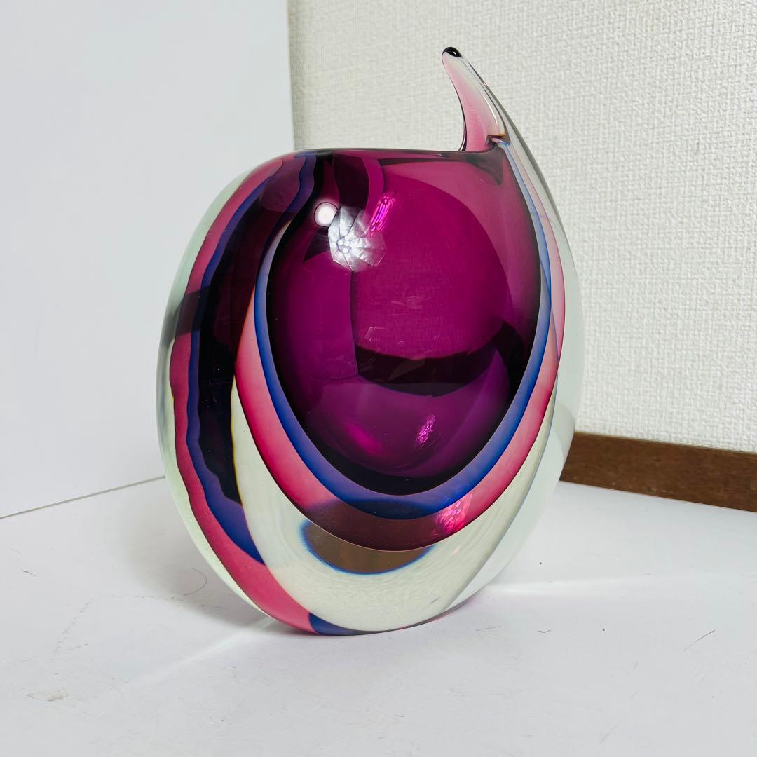 ムラーノ　ビンテージ　花瓶　フラワーベース　イタリア　ムラノ　アンティーク