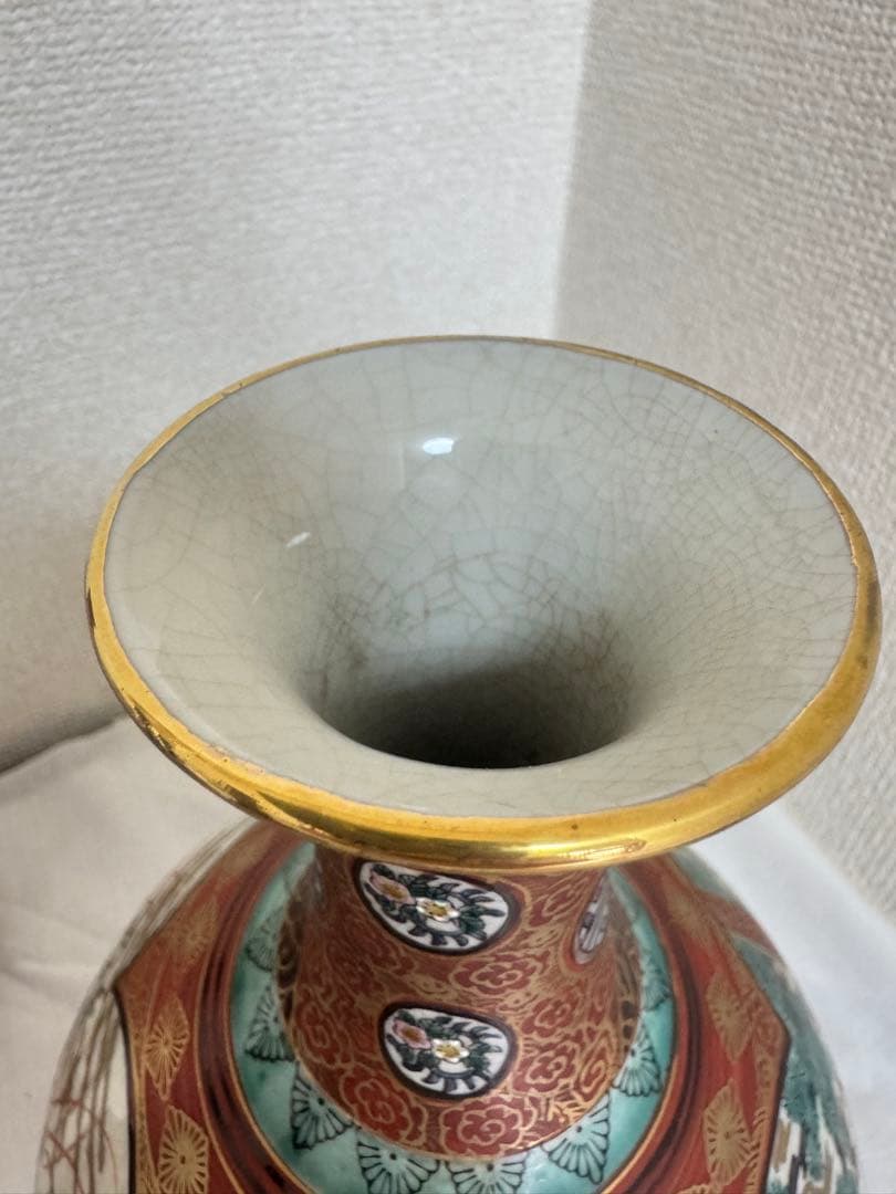 九谷庄三　木米　九谷焼花瓶　アンティーク