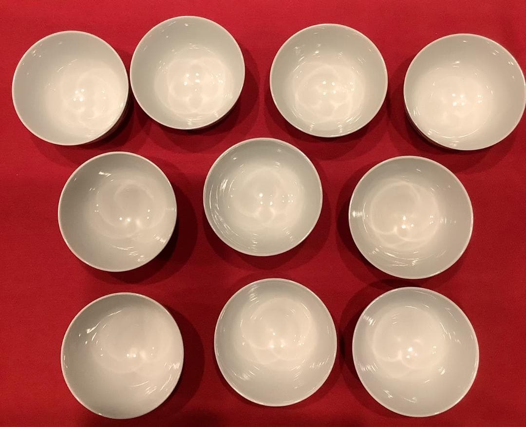 【大丸北峰】茶碗　染付丸紋　10客