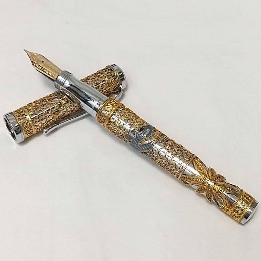 金星 GOLD STAR 万年筆 18K 750 ネズミ ゴールド グレー