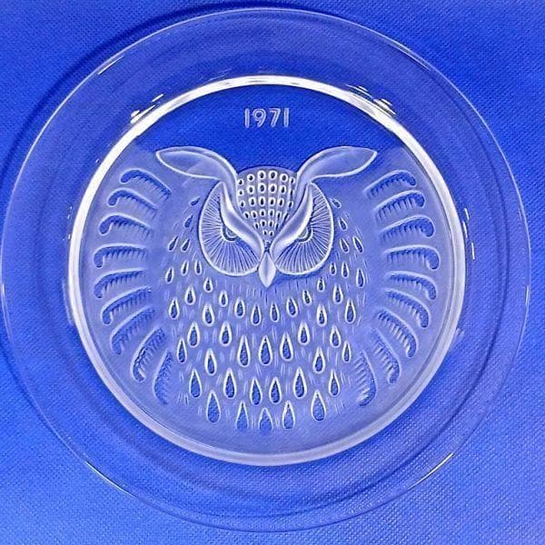 ラリック ふくろう 幸運を呼び込む鳥 イヤープレート 飾り皿 アンティーク