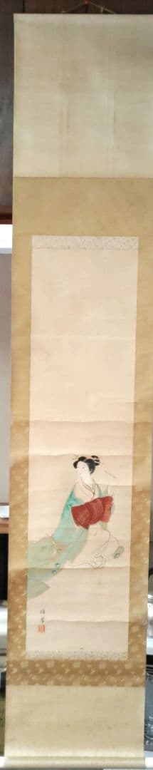 美人画　晴雪　掛軸　Y262