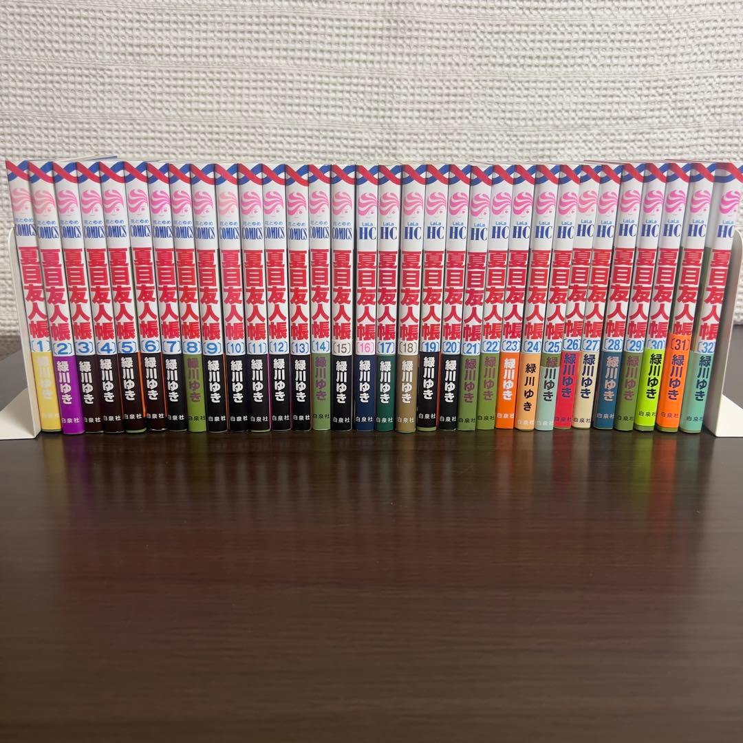 夏目友人帳 全32巻 初版多数 帯付き多 非売品カード＆当時チラシ付