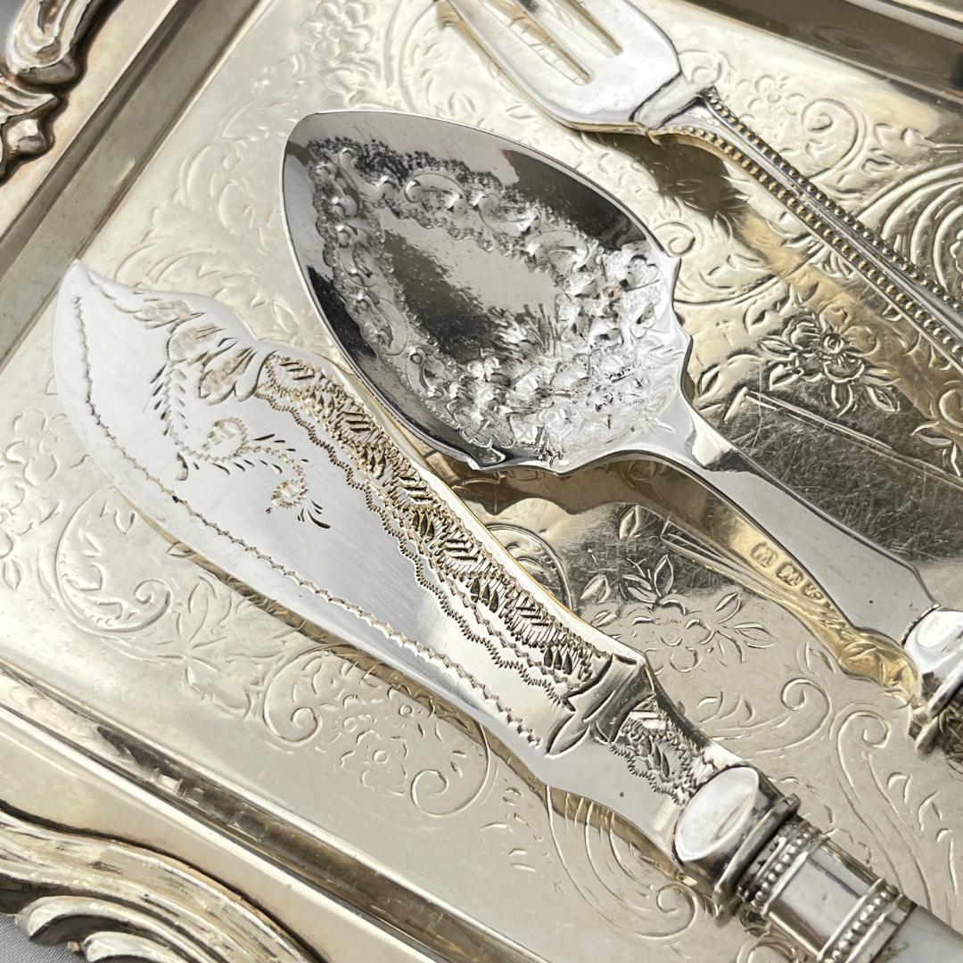 【英国】【白蝶貝】プレザーブスプーン / バターナイフ / ピクルスフォーク