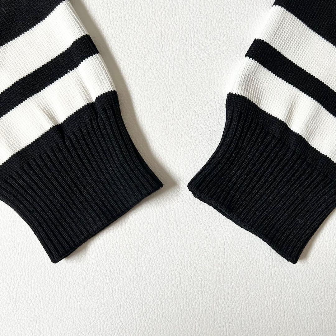 3123y極美品 パーリーゲイツ ロゴ入りクルーネックゴルフニット黒 近年モデル