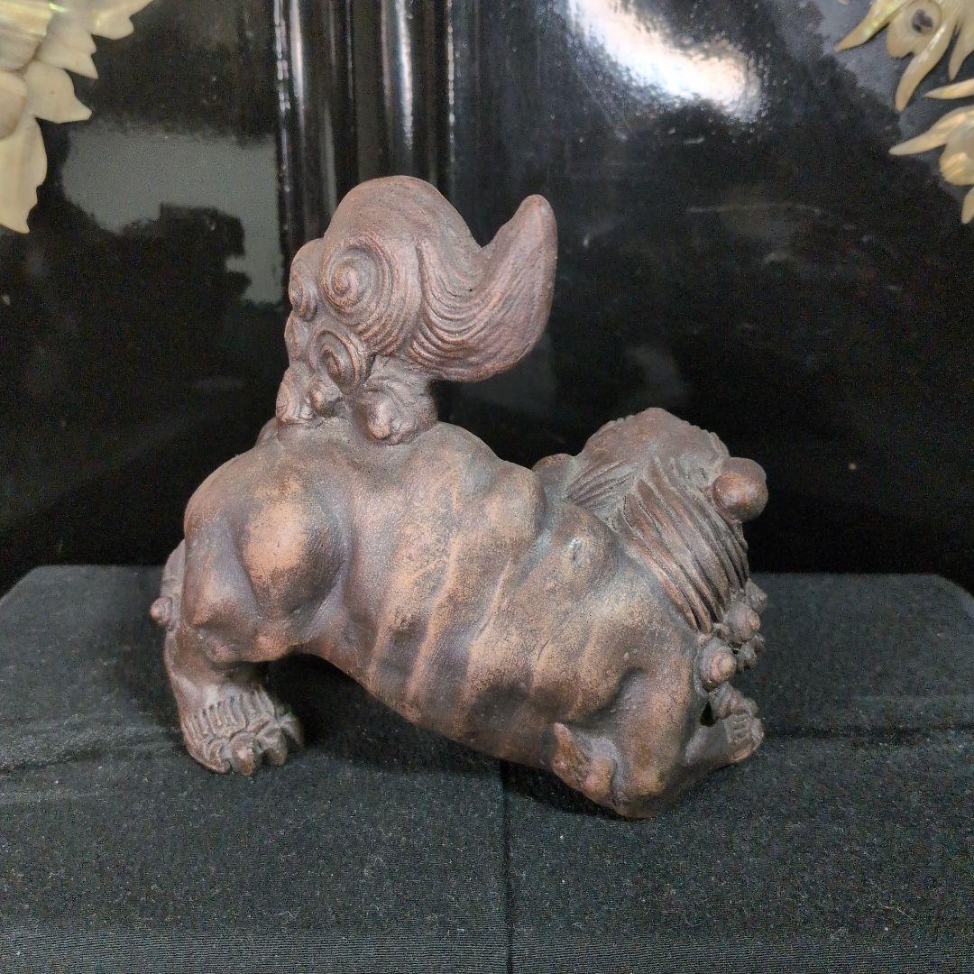 威風堂々★備前焼★狛獅子★獅子★骨董品 縁起物 古美術