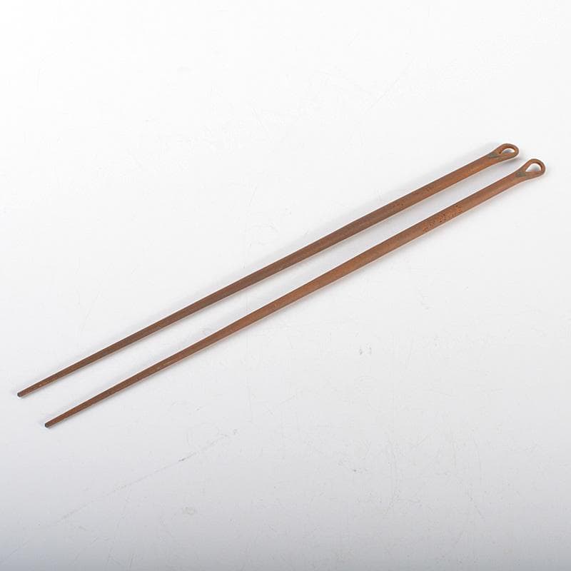 明珍火箸　五十一代　明珍宗之作　錆付火箸　共箱　C　6180