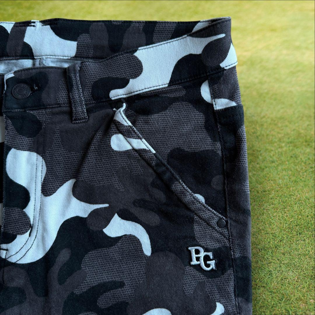 パーリーゲイツ　パンツ　迷彩　S〜M相当　白　黒　グレー　コットン素材　3