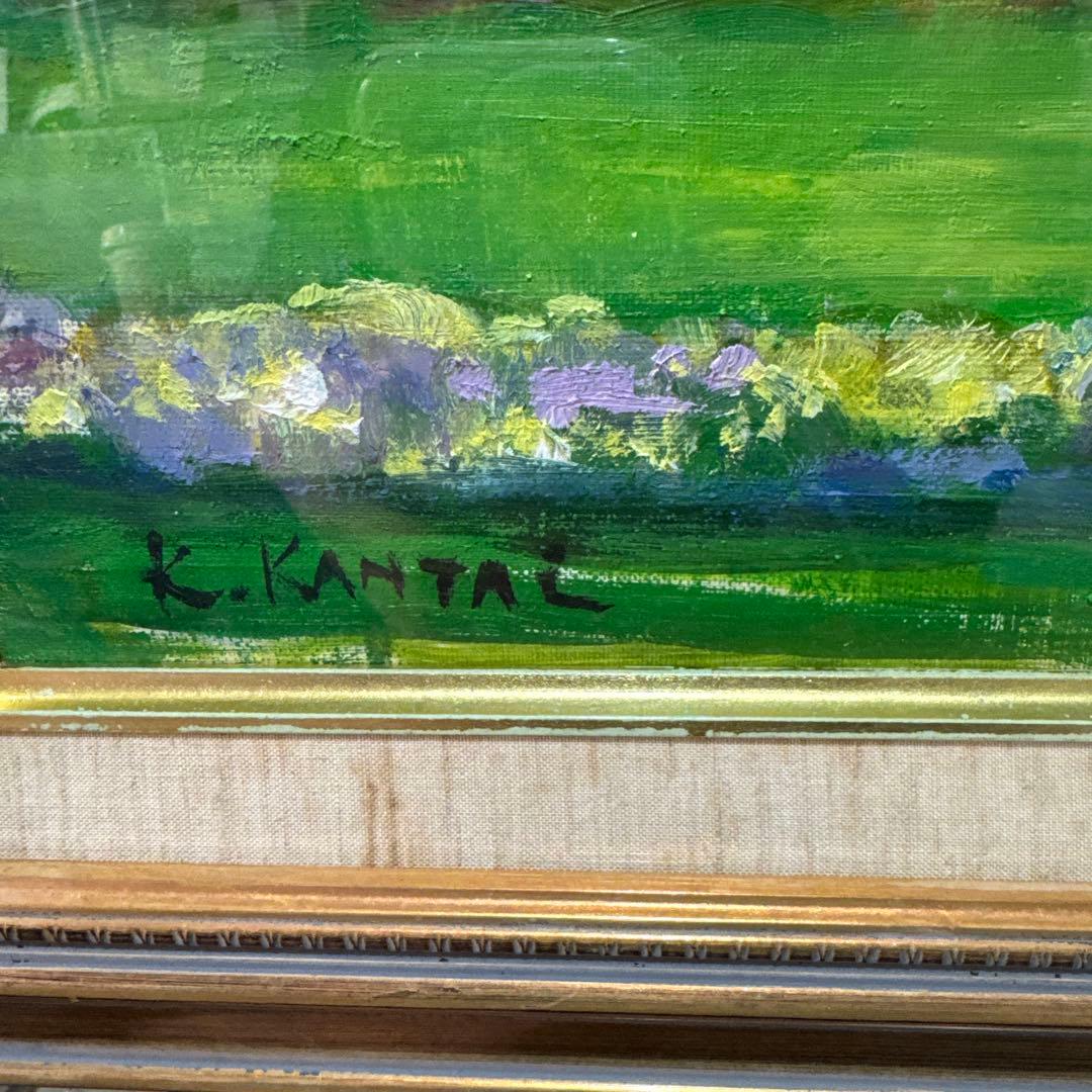 ⚫️E. KANTAL 公園の風景 油彩画 リュクサンブール公園