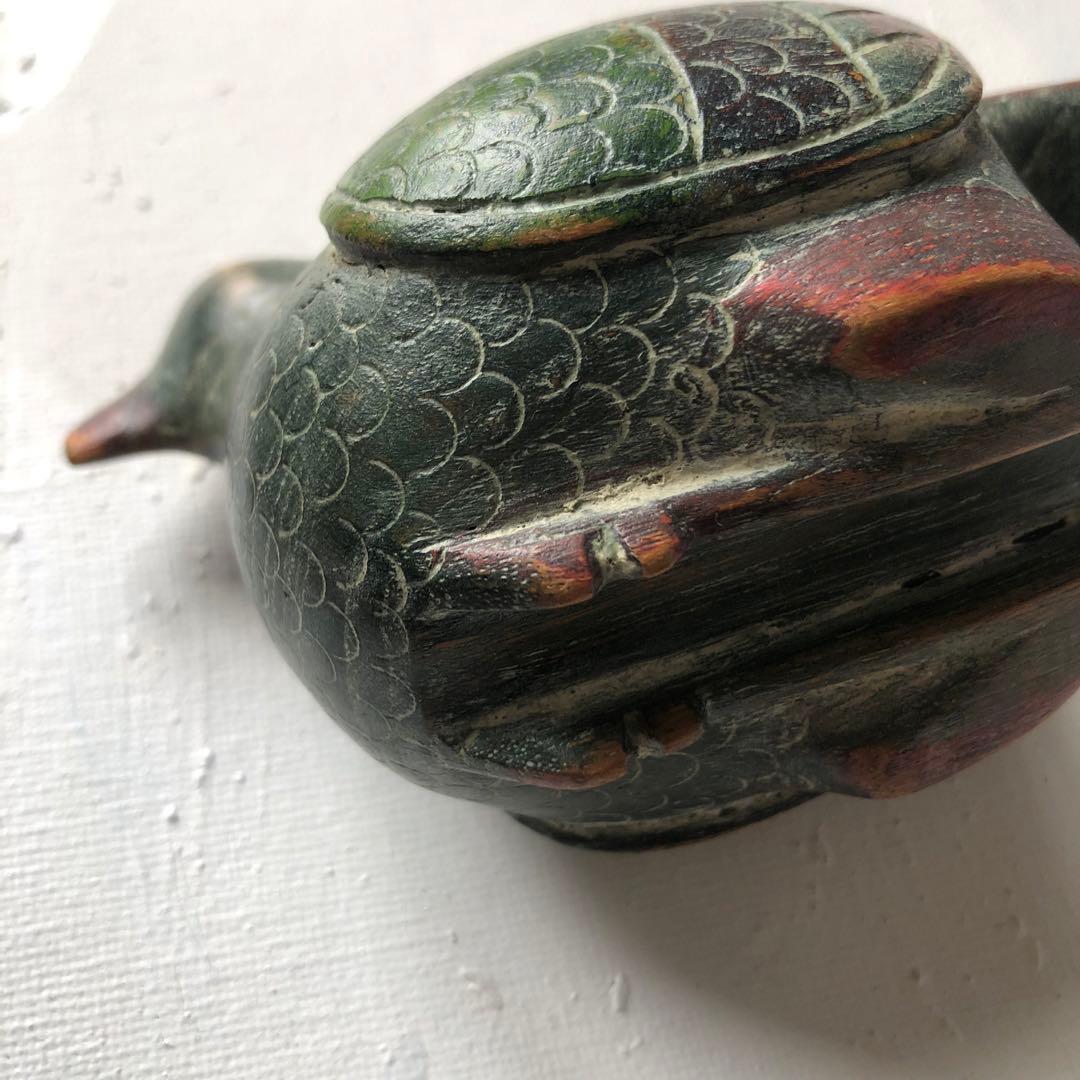 鳥の置物　木製