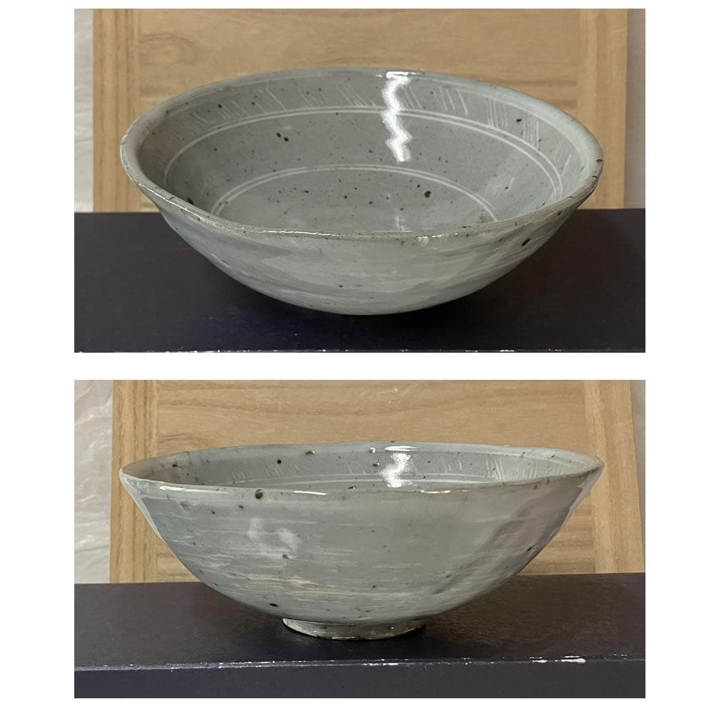 F1295 十二代 永楽善五郎 和全 倣 礼賓三島茶碗 河濱支流 抹茶碗 平茶碗