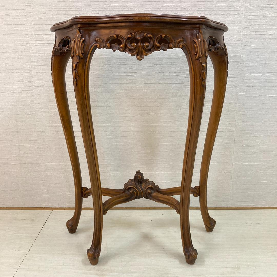 アンティーク　コンソールテーブル　猫脚　彫刻