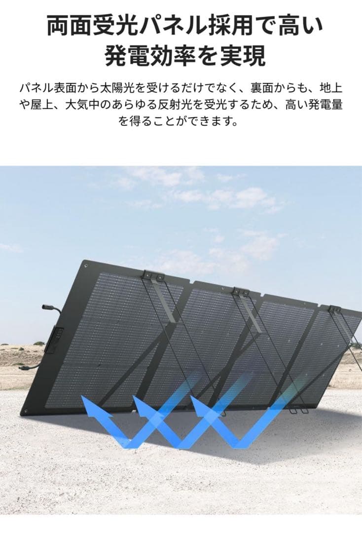 【最新モデル】EcoFlow 220W 両面ソーラーパネル Gen2