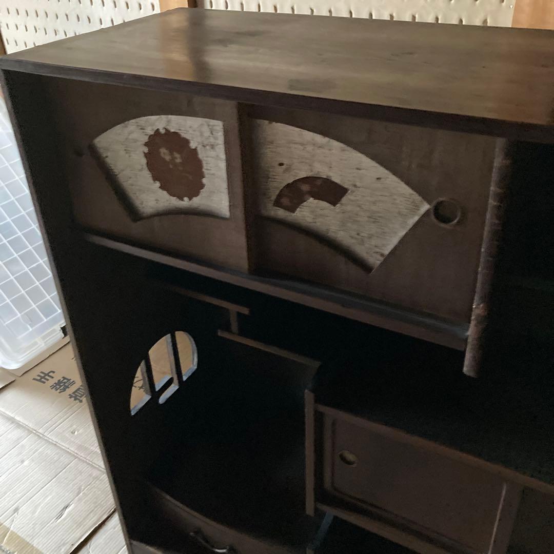 茶箪笥(違い棚付)　昭和初期アンティーク、ビンテージ