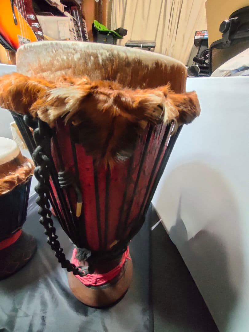 3本セット 西アフリカパーカッション 本場のセネガル産 ジャンベ レアな蛇革