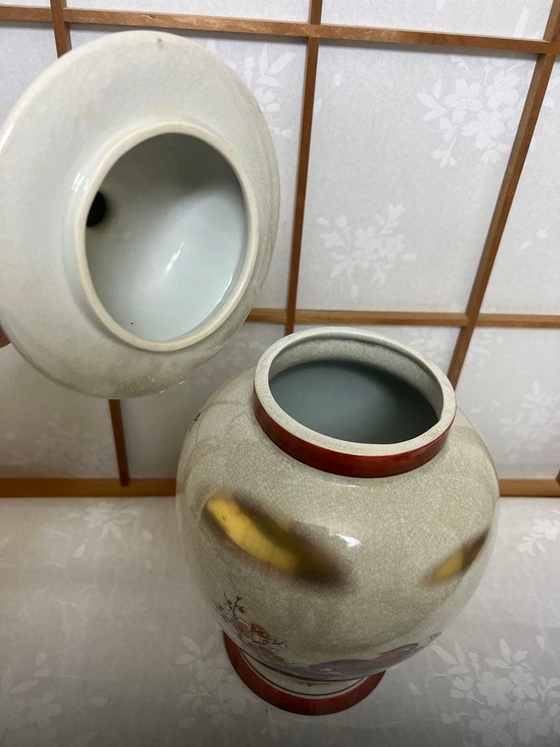 希少品　薩摩焼 壺 沈香壺 花瓶 金彩 芸術品 壺 花瓶 蓋付き高さ410mm