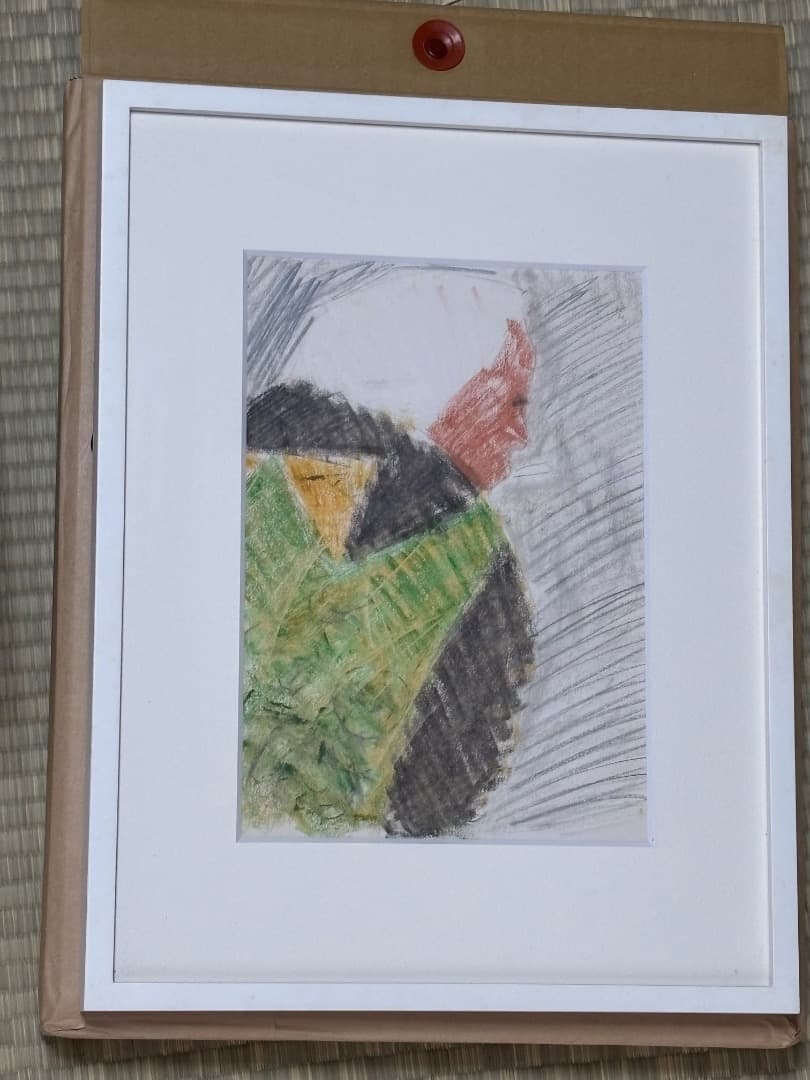 柚木沙弥郎　旅の歓び　パステル画　絵画　ドローイング原画