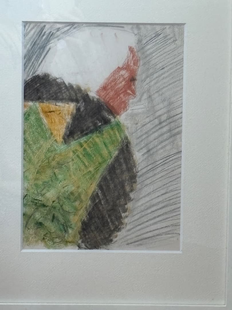 柚木沙弥郎　旅の歓び　パステル画　絵画　ドローイング原画