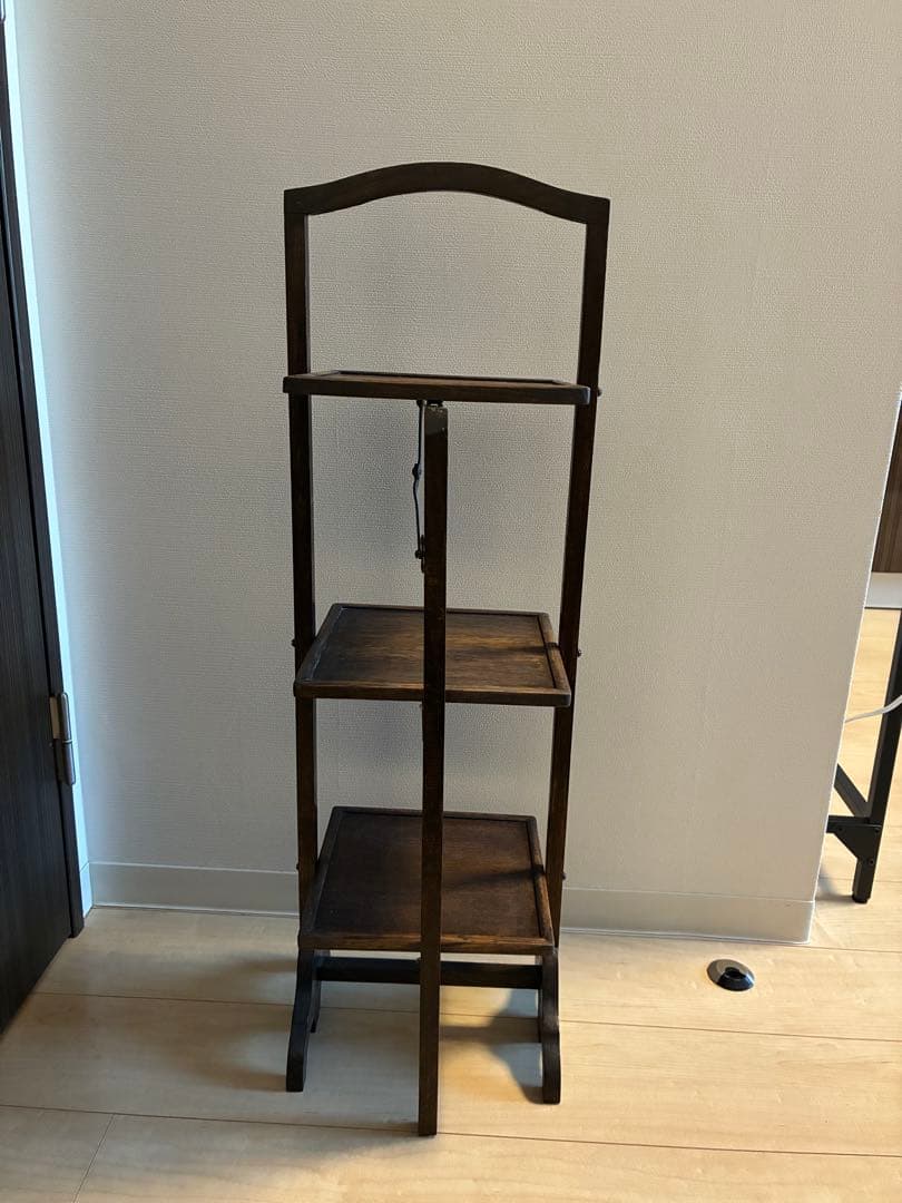 英国ヴィンテージ3段ケーキスタンド木製スリーティアーズ折りたたみ式