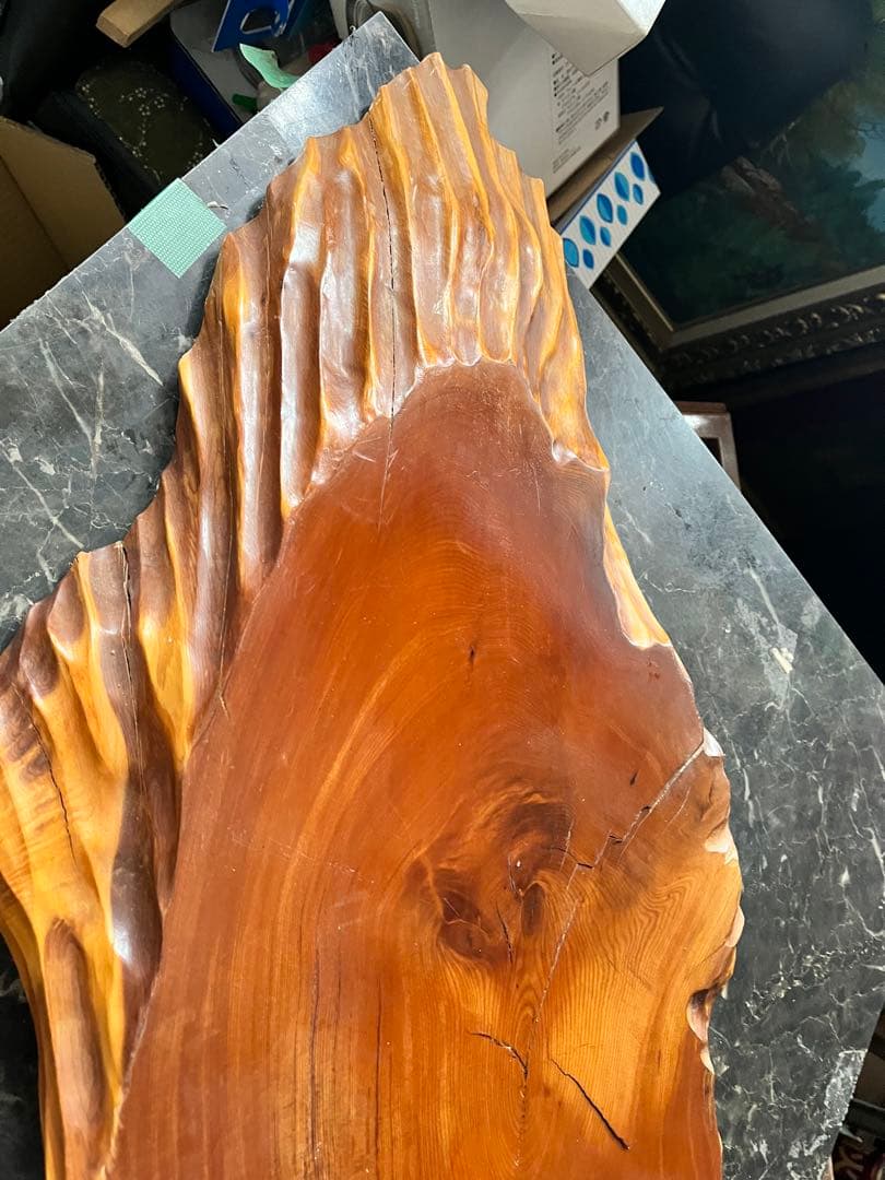 一枚板、天然木台座、102センチ、座卓天板、天板板、ケヤキ台座、鑑賞台、展示台