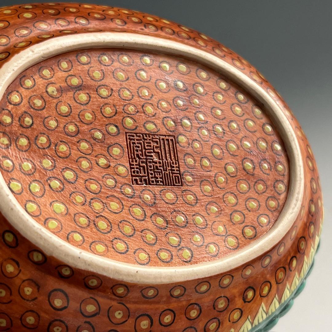 唐物 粉彩獅子形水洗 大清乾隆年製 款 中国美術 古玩 SN813