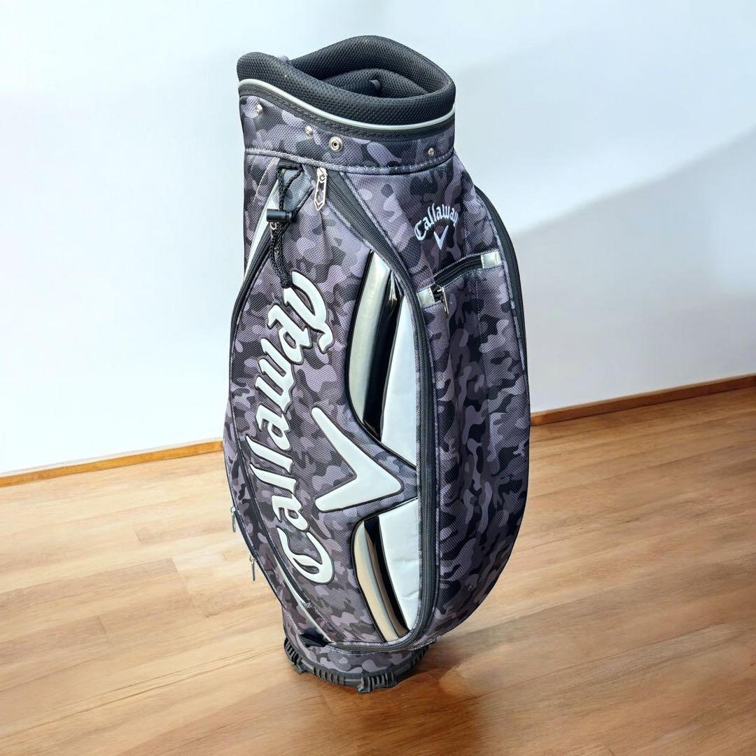 【希少・カモ柄】Callaway キャディバッグ 迷彩 5分割 自立型 グレー