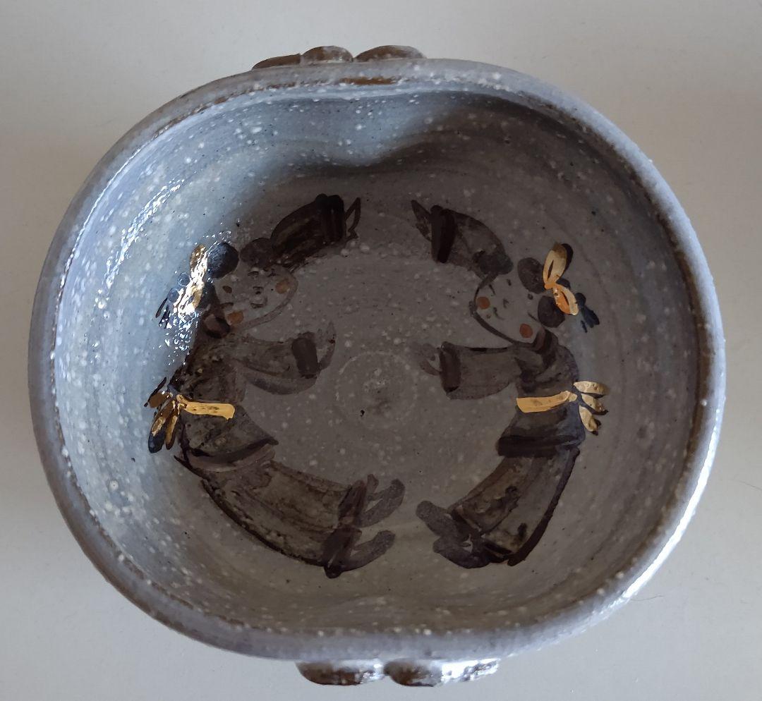 九谷焼 女流作家 鈴木晶子作 唐人 楕円小鉢揃 5客