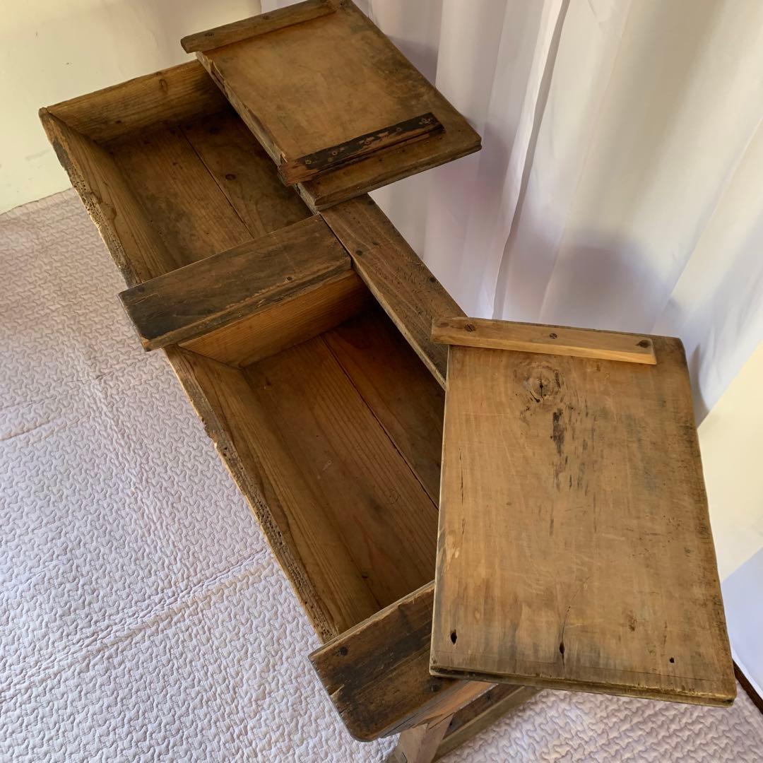 送料込❗️アンティーク　雰囲気あるスクールデスク　机