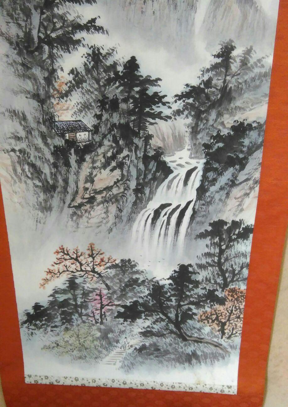 作者　内田桂仙　山水画　掛け軸　木箱入り