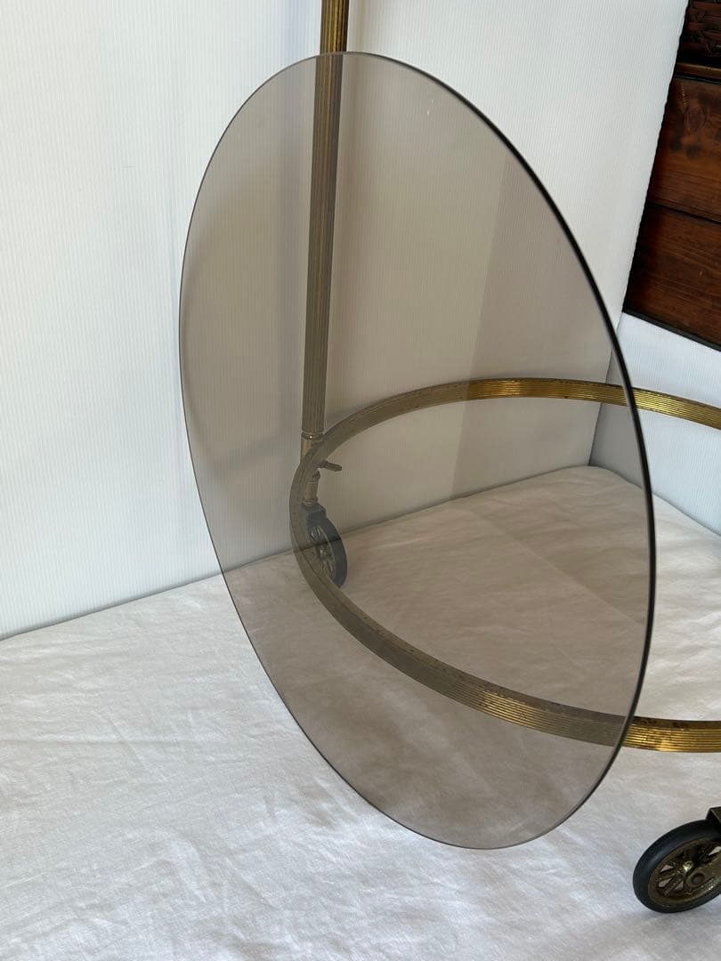 ヴィンテージ　ガラスサイドテーブル　レトロモダンクラシック　ワゴン　アンティーク