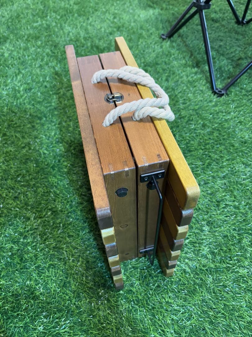 木製折りたたみアウトドアサイドテーブル【カラー:ウォルナット/ライトオーク】