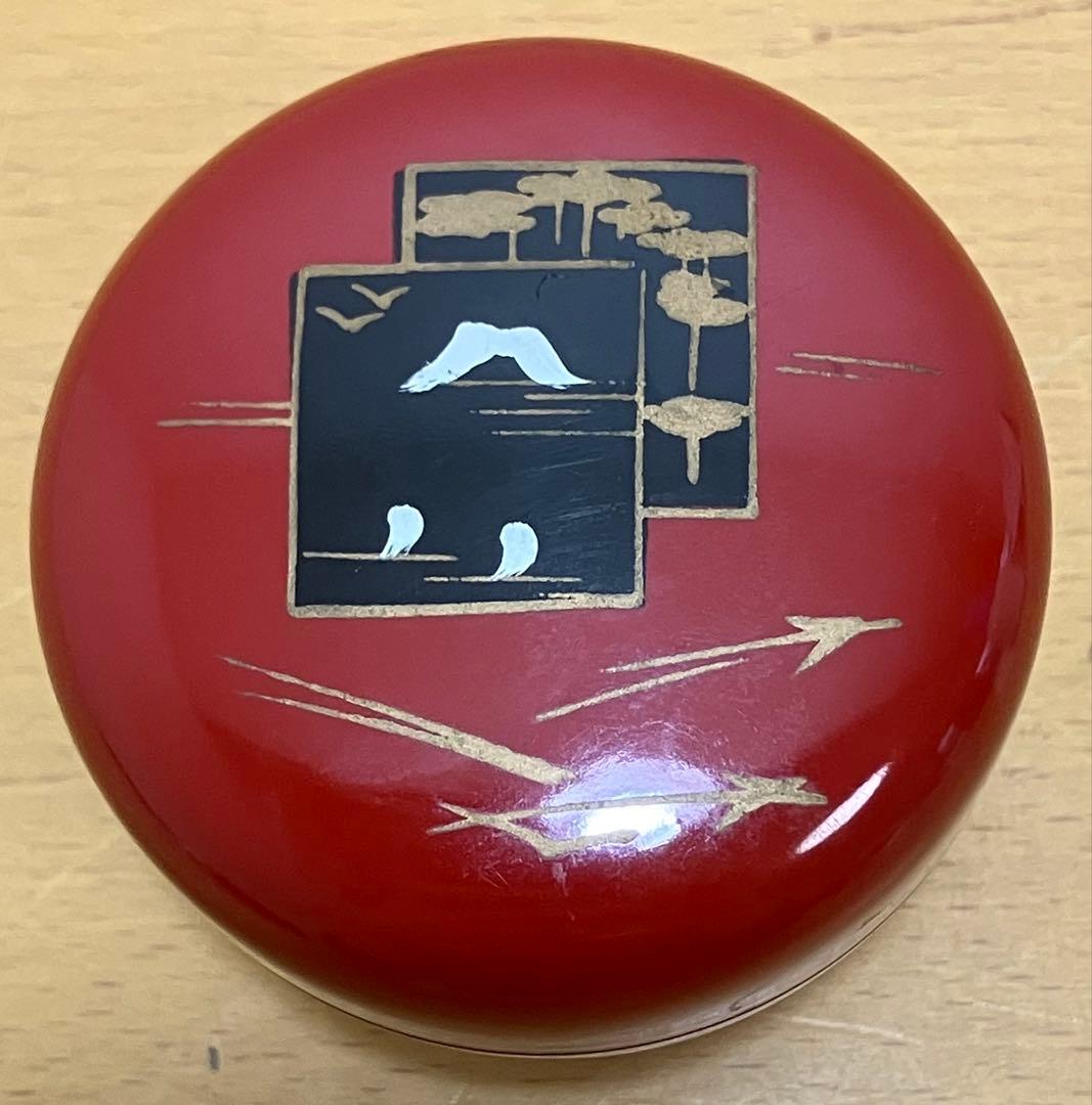 【茶道具】棗　なつめ　朱色　抹茶入れ　茶器　漆塗り