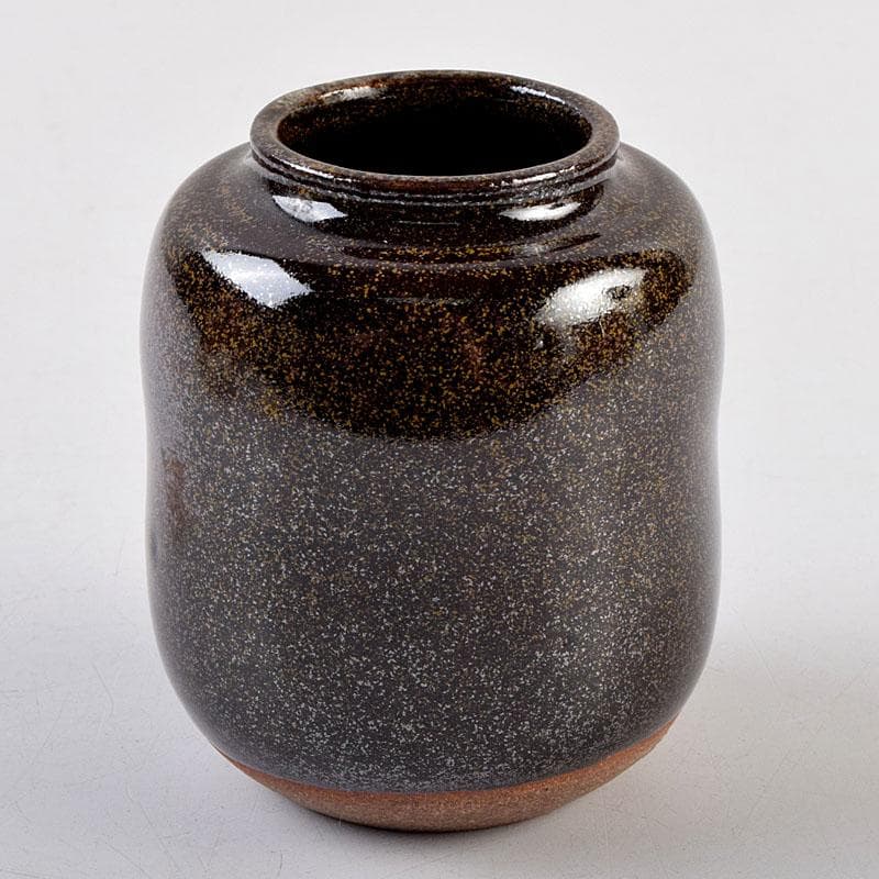 茶道具　清閑寺窯　杉田祥平造　瀧浪茶入　仕覆付　共箱　瀧浪茶入　V　9042