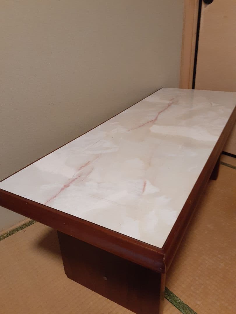 木製座卓 大理石風天板