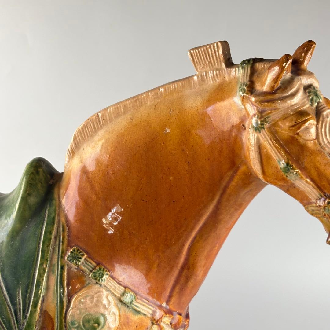 中国 馬 土器 彩陶 三彩